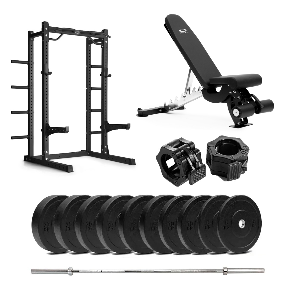 Brug Abilica HR 500 Half Rack Bumper med bænk  -  110 kg til en forbedret oplevelse